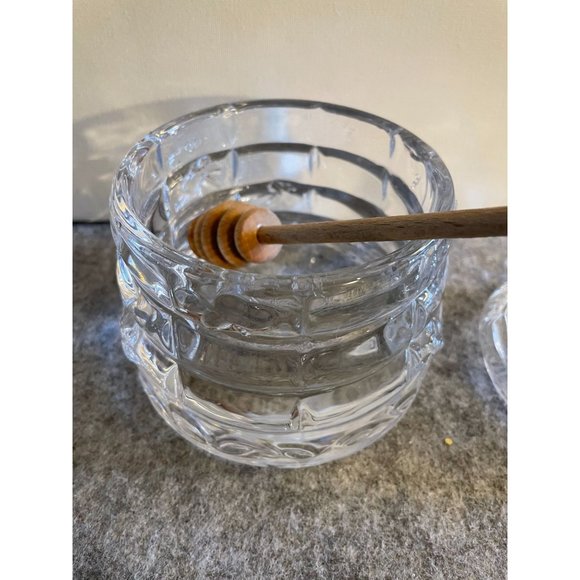 Studio Crystal Bee Hive Honey Pot With Dipping Stick  #1388 - Picture 2 of 4